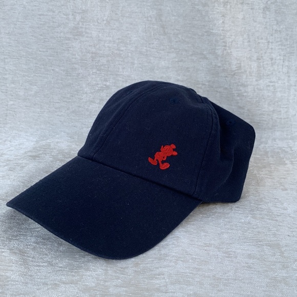 Disney Parks Mickey Mouse Red Embroidered Adjustable Navy Blue Cap - Picture 4 of 8